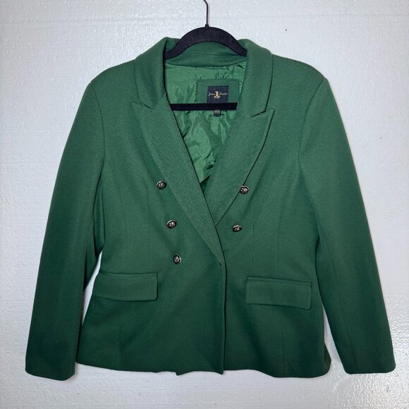 Jules & Leopold Jackets & Blazers - Jules & Leopold Womens Large Green Double Breasted Blazer Holiday Career Jacket